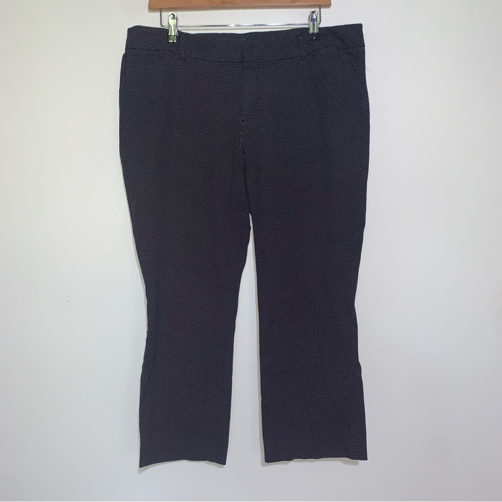 Old Navy Pants Women 16 Black Pixie Polka Dot Mid Rise Pockets Cotton Stretch
